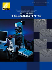 Nikon Eclipse TE2000-PFS Inverted Research Microscope With Real-Time Focus Correction