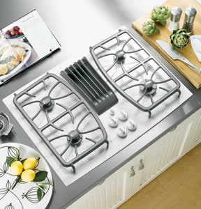 GE PGP989TNWW Profile Built-In Gas Downdraft Cooktop